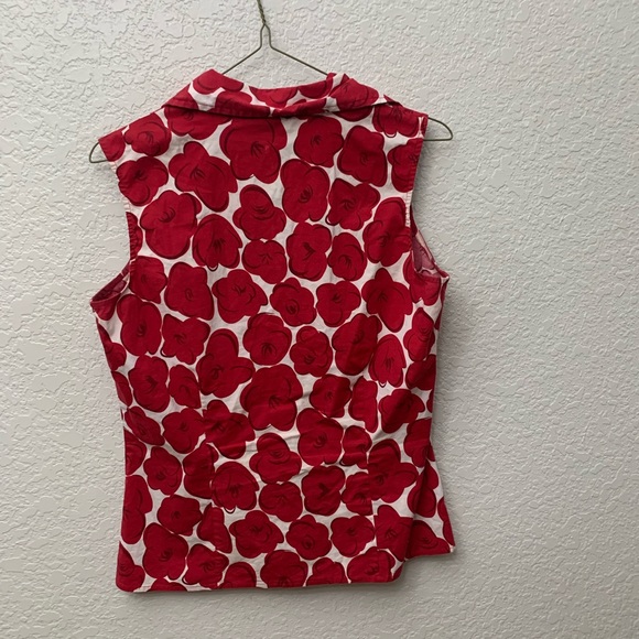 Floral red button up blouse - Picture 2 of 4